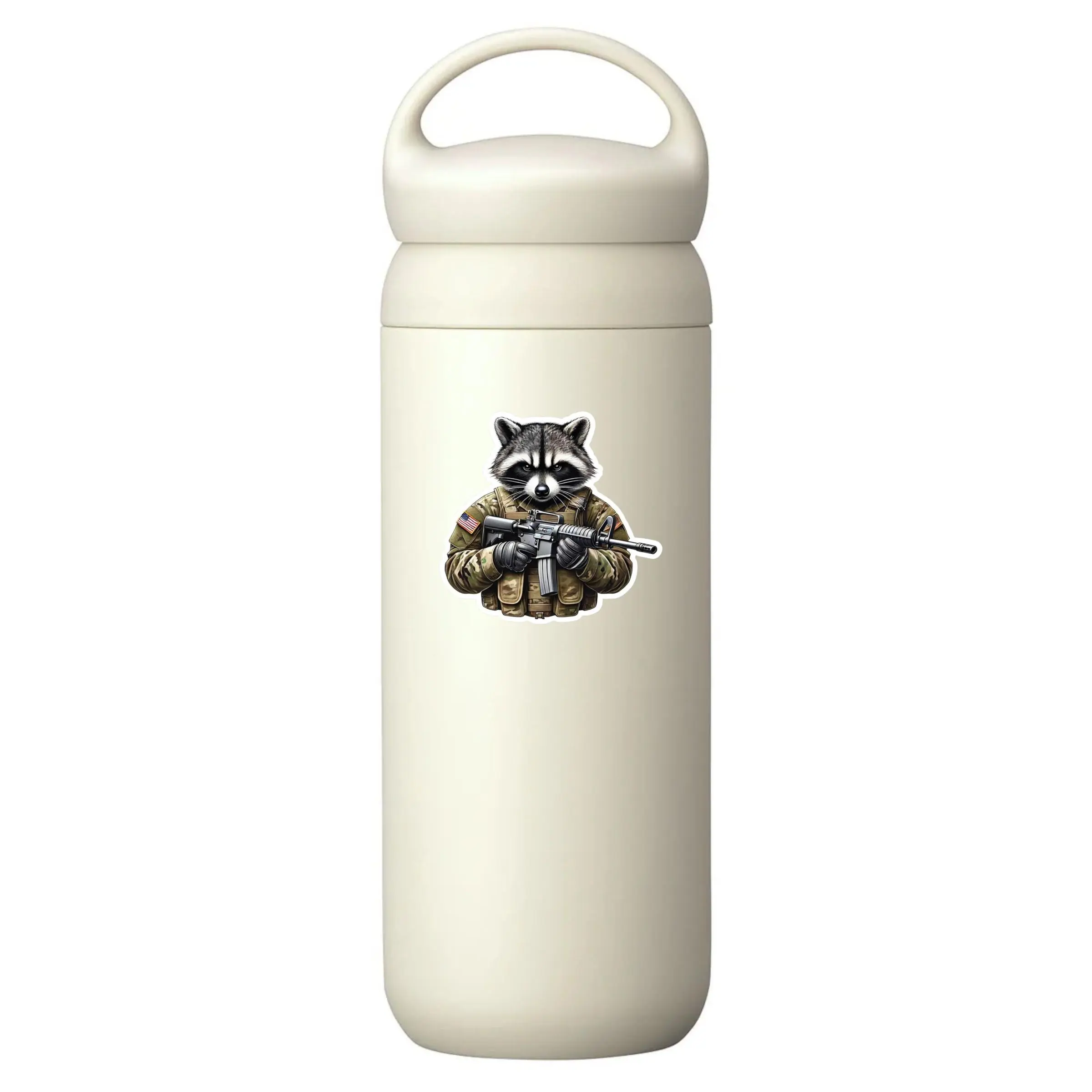 Tactical Raccoon Soldier Sticker, Military Operator Animal Vinyl Decal ...