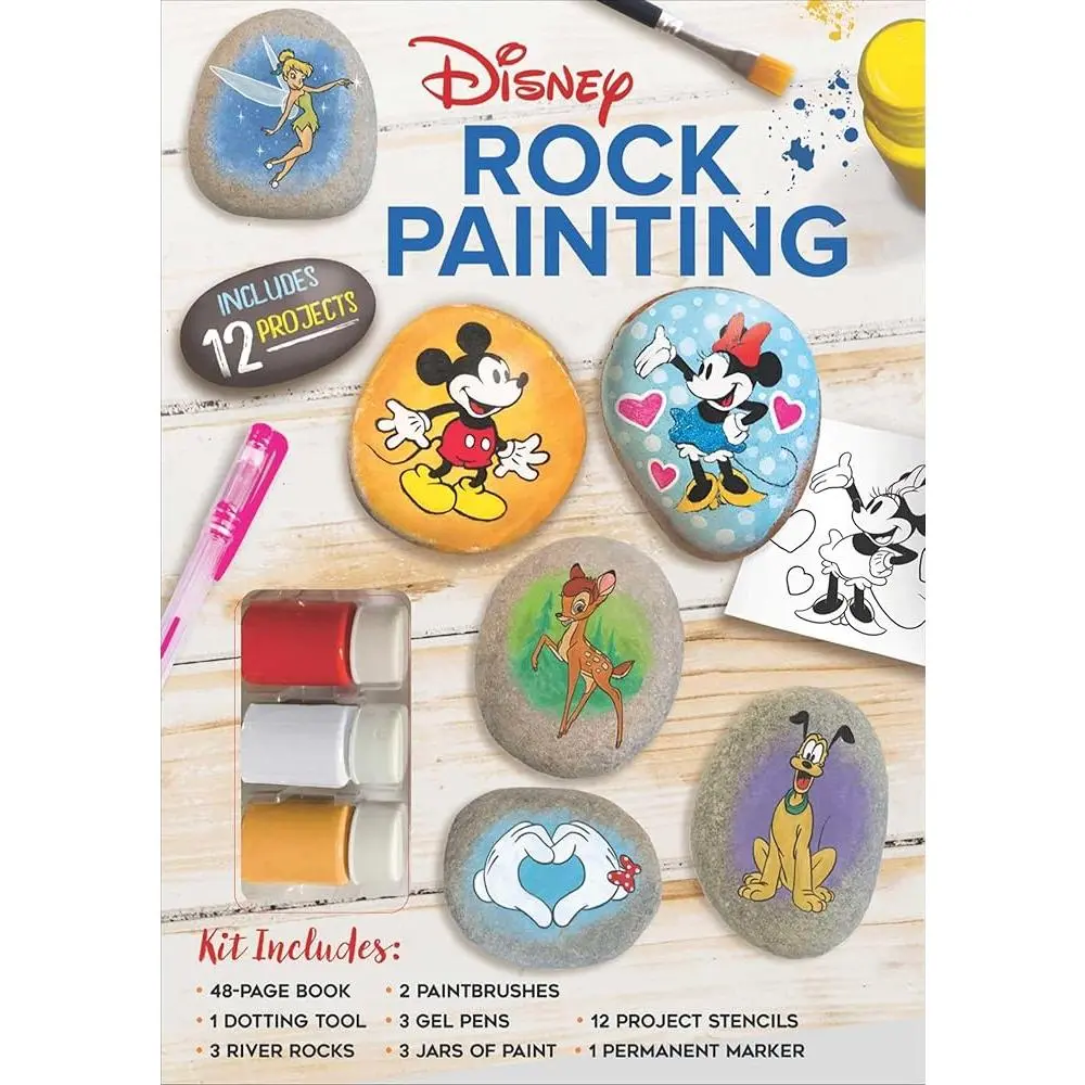 Rock Painting Art Crafting Kit with Permanent Drawing Markers, Paint Brushes Set & Literature & Art Book for Creative Rock Decoration Projects