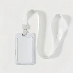 2D Pure White Rope-Pull Practical Card Holder - All-in-One Card & Card Sleeve