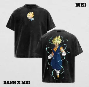 Vegito Super Saiyan 2 | DBZ Washed Tee Streetwear Tee Hoodie “Lightning Fusion — Pride And Power Amplified” — For Anime Fans, For Drops That Radiate Legendary Energy