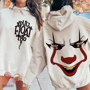 Horror Clown Balloon Hoodie, Horror Movie Shirt, Halloween Character, IT Movie Tee