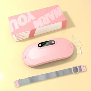 Menstrual Heating Pad Electric Period Cramp Massager Vibrating Heating Belt for Menstrual Colic Relief Pain Waist Stomach Abdominal Warm Palace Belt