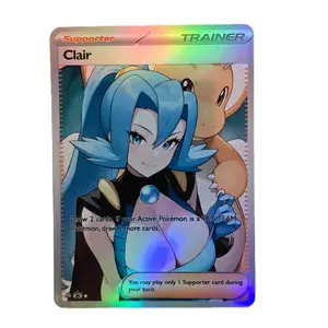 Clair and Dragonite Trainer Display Card Standard Size and Pokemon Back Cleanly Cut Edges and Corners Ships Sleeved in a Card Saver and Bubble Mailer