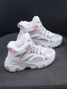 Women's Sporty Ankle Boots, PU Leather Upper, Rubber Sole, Fall & Winter Shoes, Silver Color, Casual Outdoor Work Boots, Winter Warm Boots