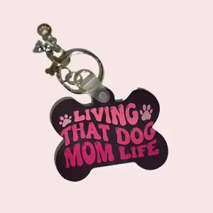 Living That Dog Mom Keychain