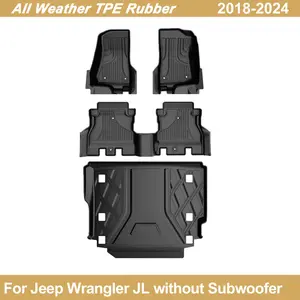 【fathersdaygift】Custom-Fit TPE Rubber Car Floor Mats & Trunk Mat Liner for 2018-2024 JL-Style Off-Road Vehicles (Without Subwoofer), Anti-Slip, Waterproof All-Weather Automotive Interior Accessories