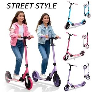 Nattork Adjustable Kick Scooter for Kids Teens Adults (Age 6+), 8" Large PU Wheels, Front Shock-Absorbing Design, 1-Second Foldable, Anti-Slip Deck, 240 LBS Max Load, Indoor Outdoor Leisure Holiday Gift