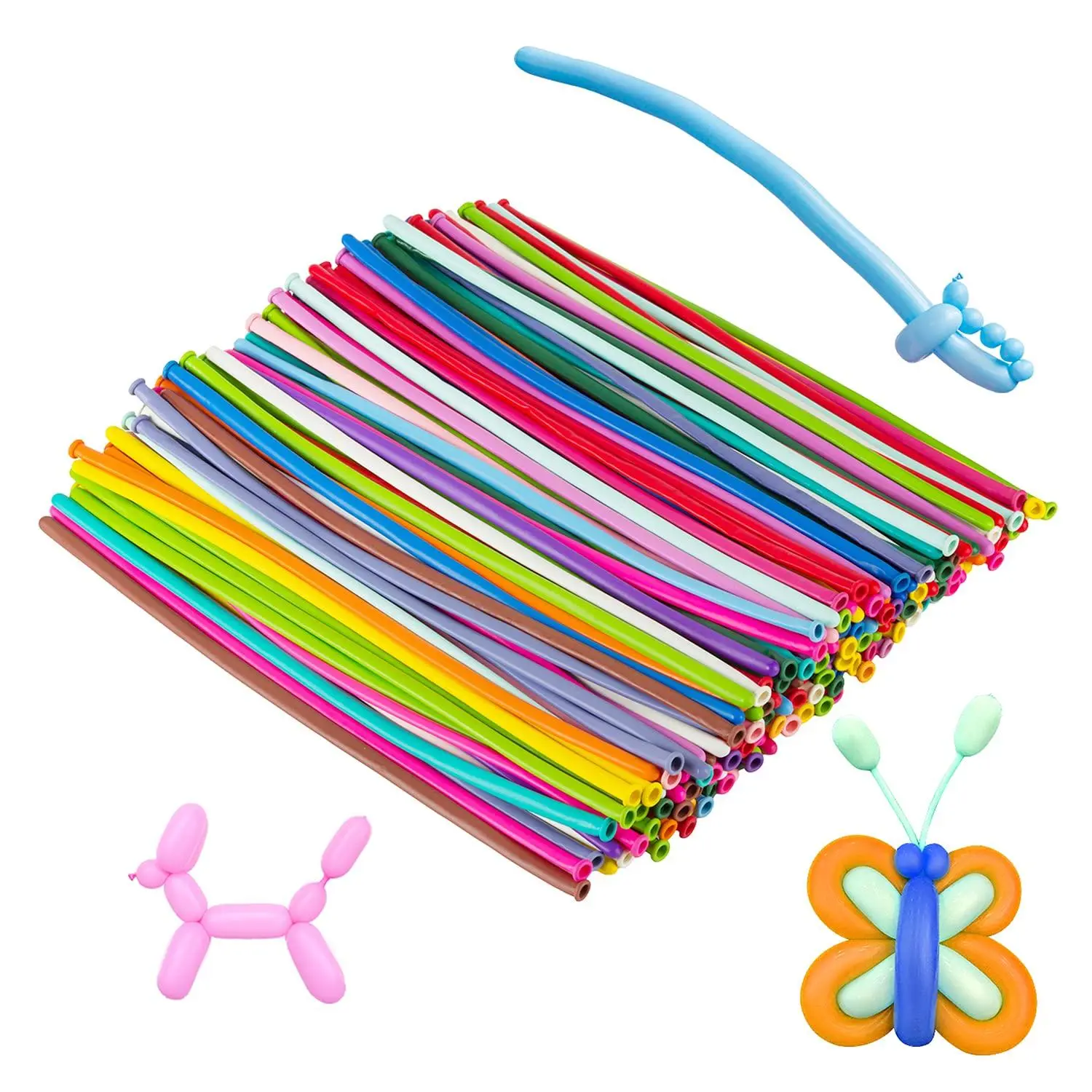 200 Pcs Latex Twisting Balloons 260Q Magic Balloons Assorted Color Long Balloons For Animal Shape Party Decorations