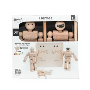 Make Your Own Wooden Action Figures 2 Pack Color Kit - STEM & LEGO® Duplo® Compatible Fun