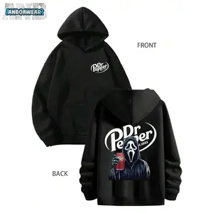 Dr.Pepper Ghost Face Horror Street Double-Sided Hoodie, Dr.Pepperr Men's and Women's Hoodie, Spring Hoodie, Comfortable, Autumn and Winter Long-Sleeved Hoodie Double-Sided Printed, Fashionable Casual Wear, Couple Matching Clothing, Christmas Gift