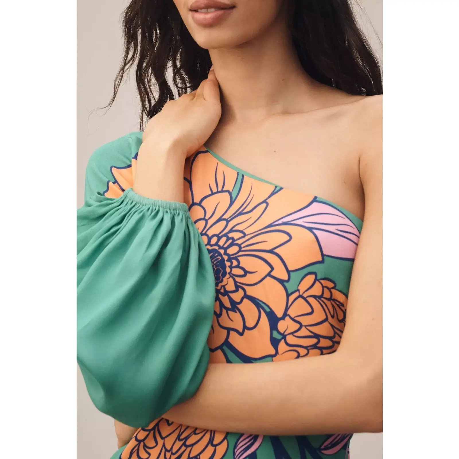 Farm Rio One-Shoulder Floral Midi Dress Large Petite LP Green Pink - TikTok Shop Farm Rio One-Shoulder Floral Midi Dress Large Petite LP Green Pink - TikTok Shop