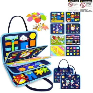 Montessori Busy Board, Educational Activity Development, Sensory Board, Fine Motor Skills, Travel Toy, Gift for Boys & Girls