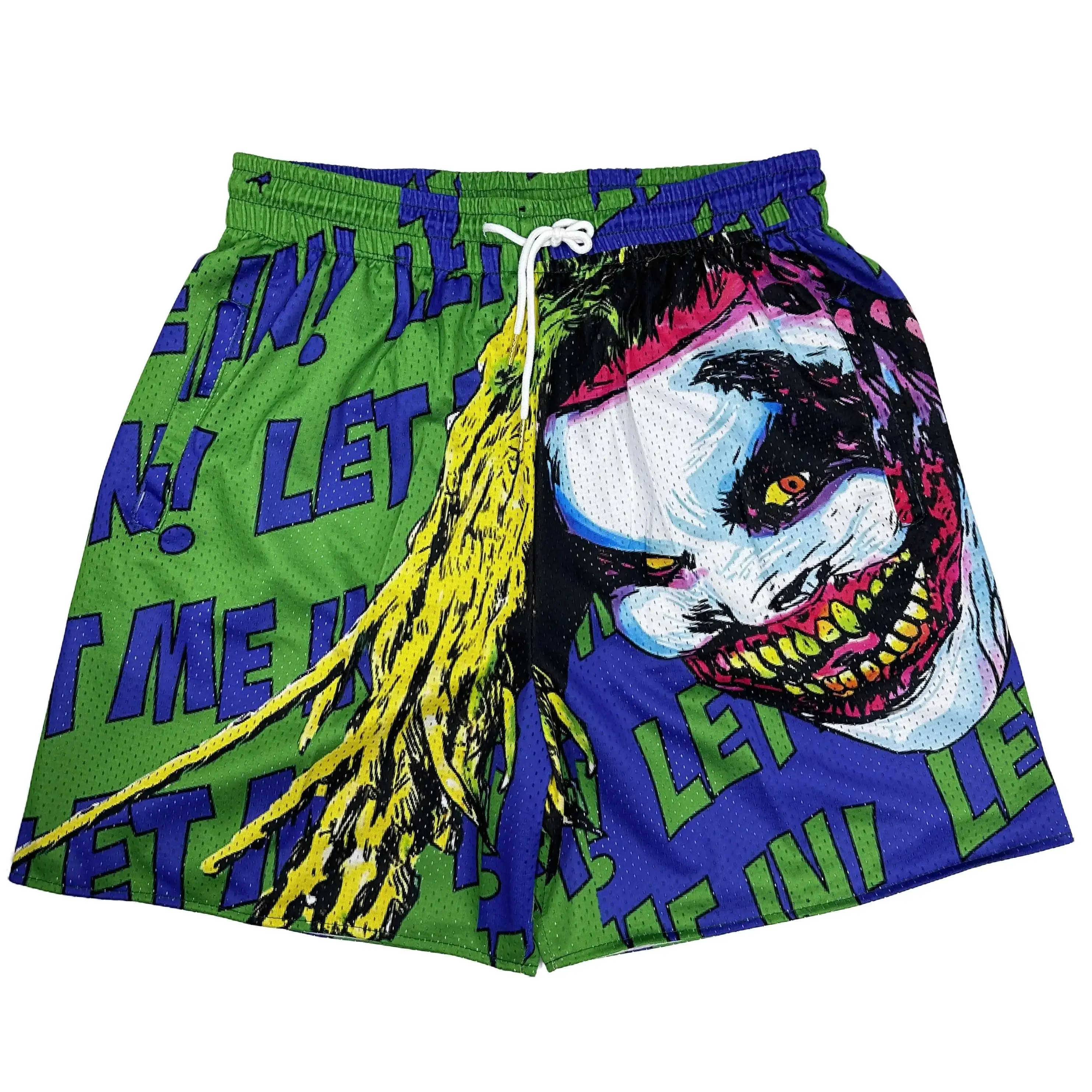 Purple and green color clash, terrifying ugly monster Gym Shorts