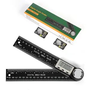 Protractor, Digital Angle Finder Protractor with LCD Display, 2-in-1 360? Angle Measuring Tool and Ruler, Precision Digital Protractor Ruler for Woodworking, Construction, Carpentry