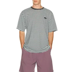 KAPPY DESIGN Indigo Stripe Half Tee in Light Blue