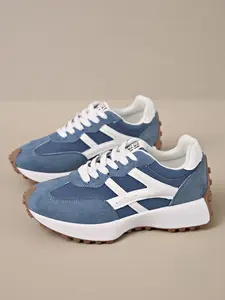 Women's Athletic Shoes Spring Autumn Elegant Fashion Casual Round Toe Low Top Lace-Up Thick Sole Breathable Outdoor Sneakers