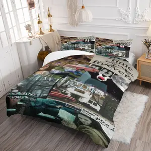 Twilight Saga Collage Comforter Set, Nostalgic Movie & Book Design, 2/3-Piece Options, Cozy Bedroom Upgrade, Decorative Bedding Set, Thoughtful Gift for Vampire & Romance Lovers