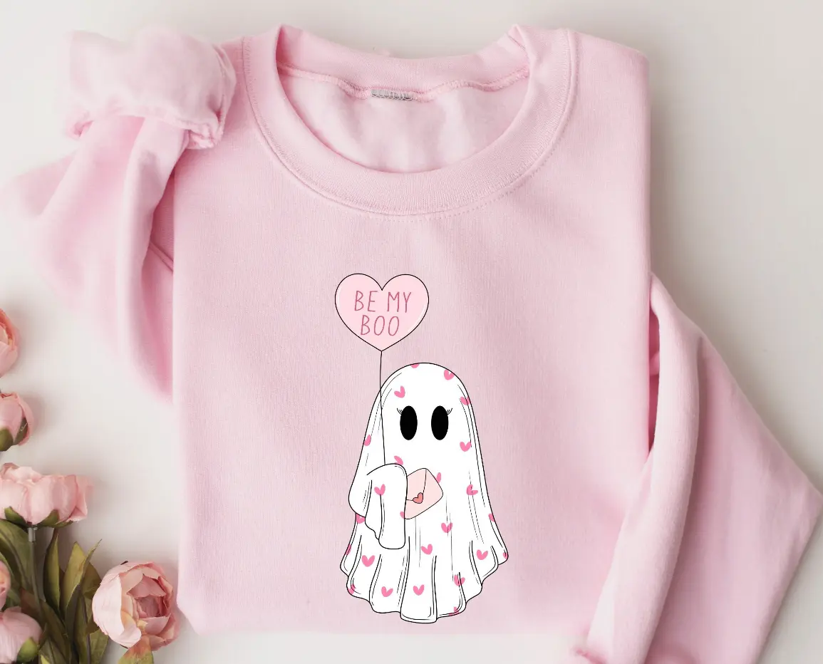BE MY BOO Crewneck Sweater. Sweethearts Sweater. Special Heart Sweater. Valentines Day Gift Cotton Casual Comfortable Womenswear Comfort Clothing sweatshirts women
