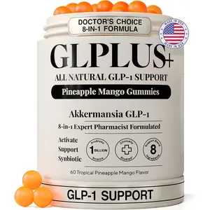 GLP 1 Support Gummies for Women and Men with Akkermansia Turmeric and Resveratrol Metabolism Support Mango Pineapple Flavor