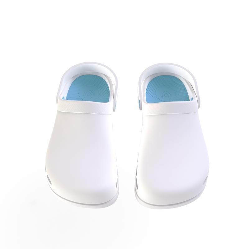 VKTRY Recovery Clog in White/Blue (with Carbon Cloud Technology)