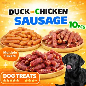 helety Chicken Sausage Dog Treats Variety Pack - Full Moon Style Natural Training Snacks For Dogs, High Protein Soft Chews