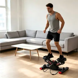 Tone legs at homeHydraulic mini stepper with resistance pull ropes