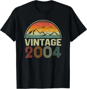 100% Cotton Classic 20th Birthday Gift Idea Vintage 2004 T-Shirt