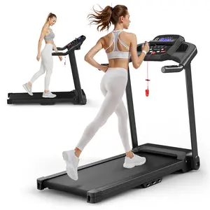 Home Treadmill with Incline, Walking Pad Treadmill, Running Machine, 2.5 HP Quiet Brushless, 265 lb Capacity, App, Pulse Sensor Heart Rate with LCD Display, Cup & Phone Holder