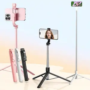 67 Inch Selfie Stick With Reinforced Tripod - 1 Fill Light, Extendable & Portable Phone Tripod With Remote, Tripod Stabilizer, Compatible With IPhone 14 Pro Max/13/12 Android Smartphone, Smartphone Camera Accessories, Perfect For Travel, Vlog