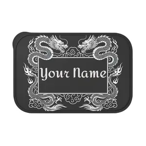White Dragon Frame Personalized PLA Bento Box with Band and Utensils