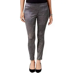 Alfani $75 Womens New 1225 Silver Textured Casual Pants 14 B+B