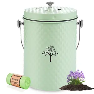 Countertop Compost Bin Kitchen,Odorless Indoor Compost Bin with Lid Bucket Filter Countertop Compost Bin Kitchen,Odorless Indoor Compost Bin with Lid Bucket Filter