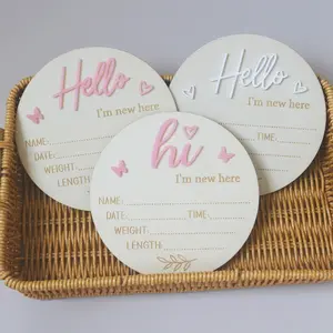 Baby Milestone Photo Prop Card, Newborn Keepsake Wooden Sign, Wooden Letter Sign, Creative Birthday Party Decor, Christmas Halloween Kids Room Decoration