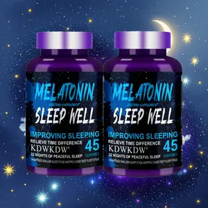 KDW 2PCS Melatonin Gummies, Sleep Support for Adults, Melatonin Supplement for Sleeping, 45 Blueberry-Flavored Gummies, Up to a 45 Day Supply