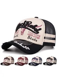 Stylish Embroidered Adjustable Trucker Hat Mesh Snapback Cap for Men and Women