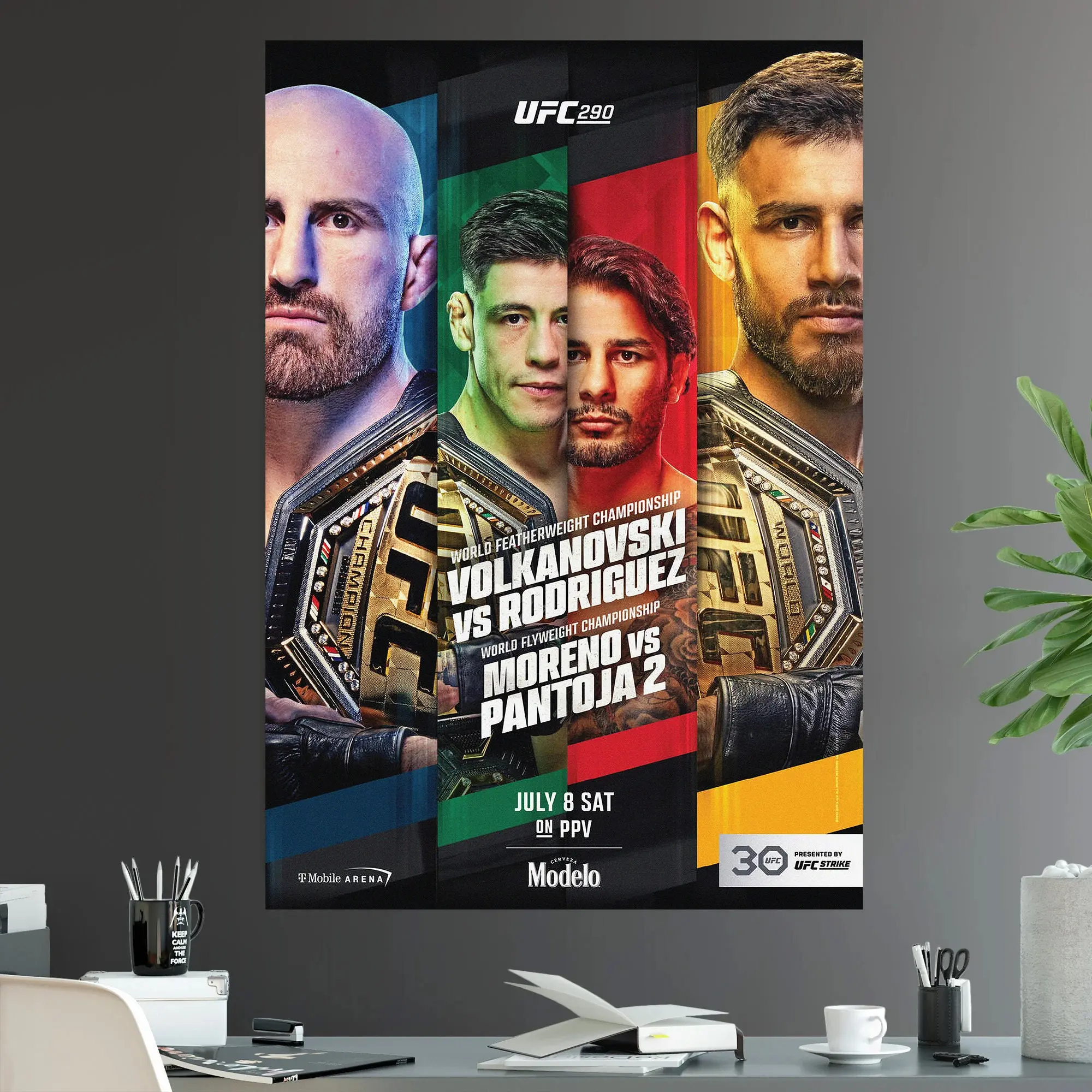 UFC 290 Alexander Volkanovski Vs Yair Rodriguez Alexandre Pantoja Vs Brandon Moreno Featherweight Championship Title Fight Poster