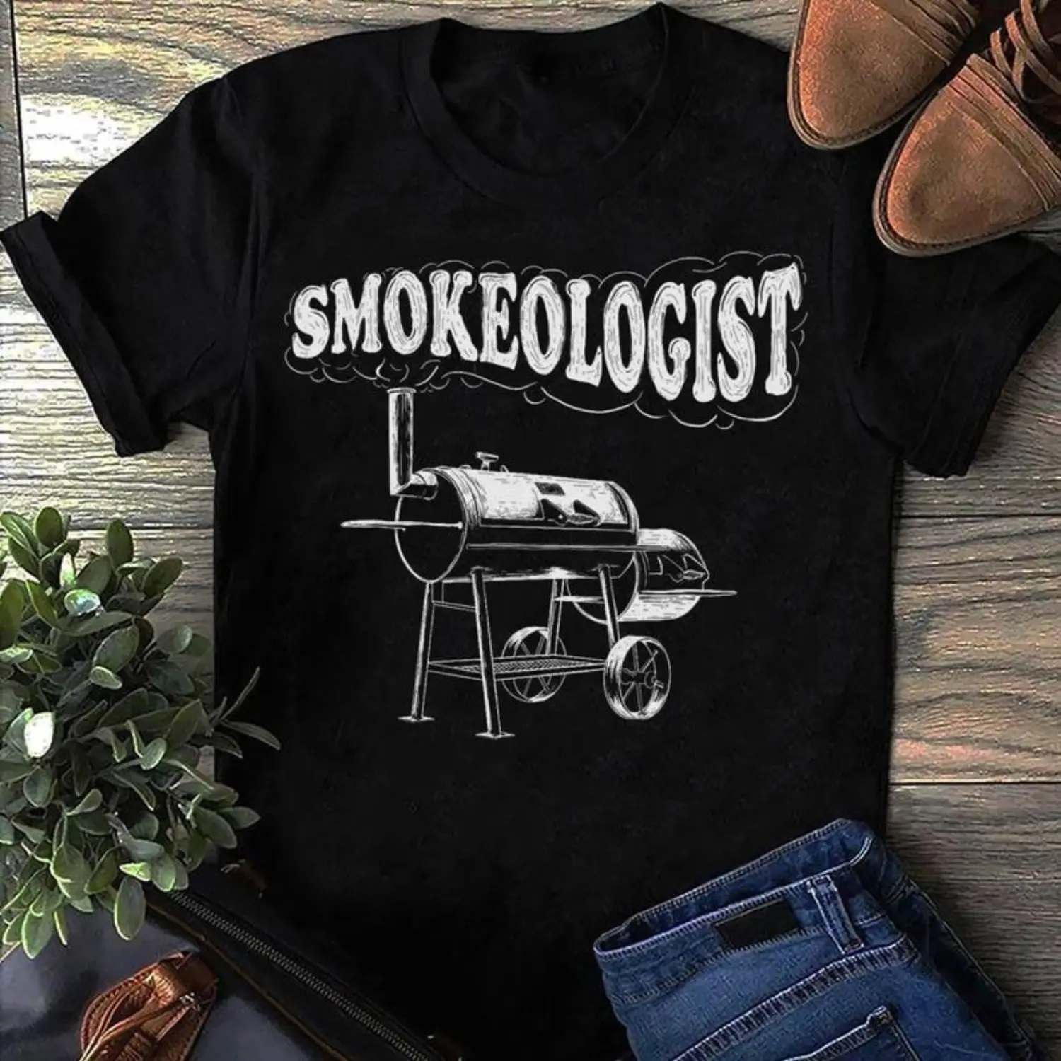 Funny Graphic Tee,Smokeologist Funny Pitmaster Bbq Smoker Grilling BBQ T Shirt - Funny BBQ shirt, Barbecue tee shirt, Humor cooking t-shirt, BBQ Gifts For Men, Shortsleeve, Knit