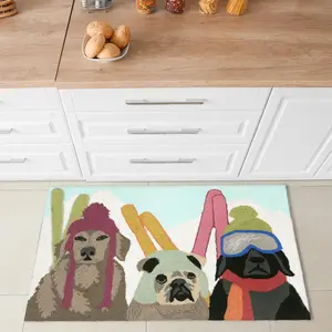 Lush Decor FRONTPORCH Indoor/Outdoor Hand Tufted Durable Area Rug - Transitional Pet Dog Colorful  (Ski Patrol)