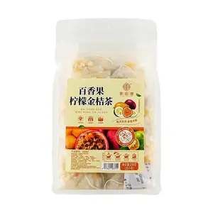 QIAOYUNTANG Passion Fruit Lemon Kumquat Tea Bags 25 Pack 250g Caffeine Free Refreshing Fruit Tea