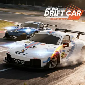 XKS 1:28 Mini Drift RC Car (4WD Version) — Built-in Gyroscope & LED Lights, Top Speed up to 30 km/h, Equipped with Four-Wheel Independent Suspension & Digital Servo Motor | Realistic Replicas