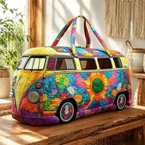 Quilted Colorful Duffle Bag, Large Capacity Weekender & Overnight Travel Bag for Gym & Travel