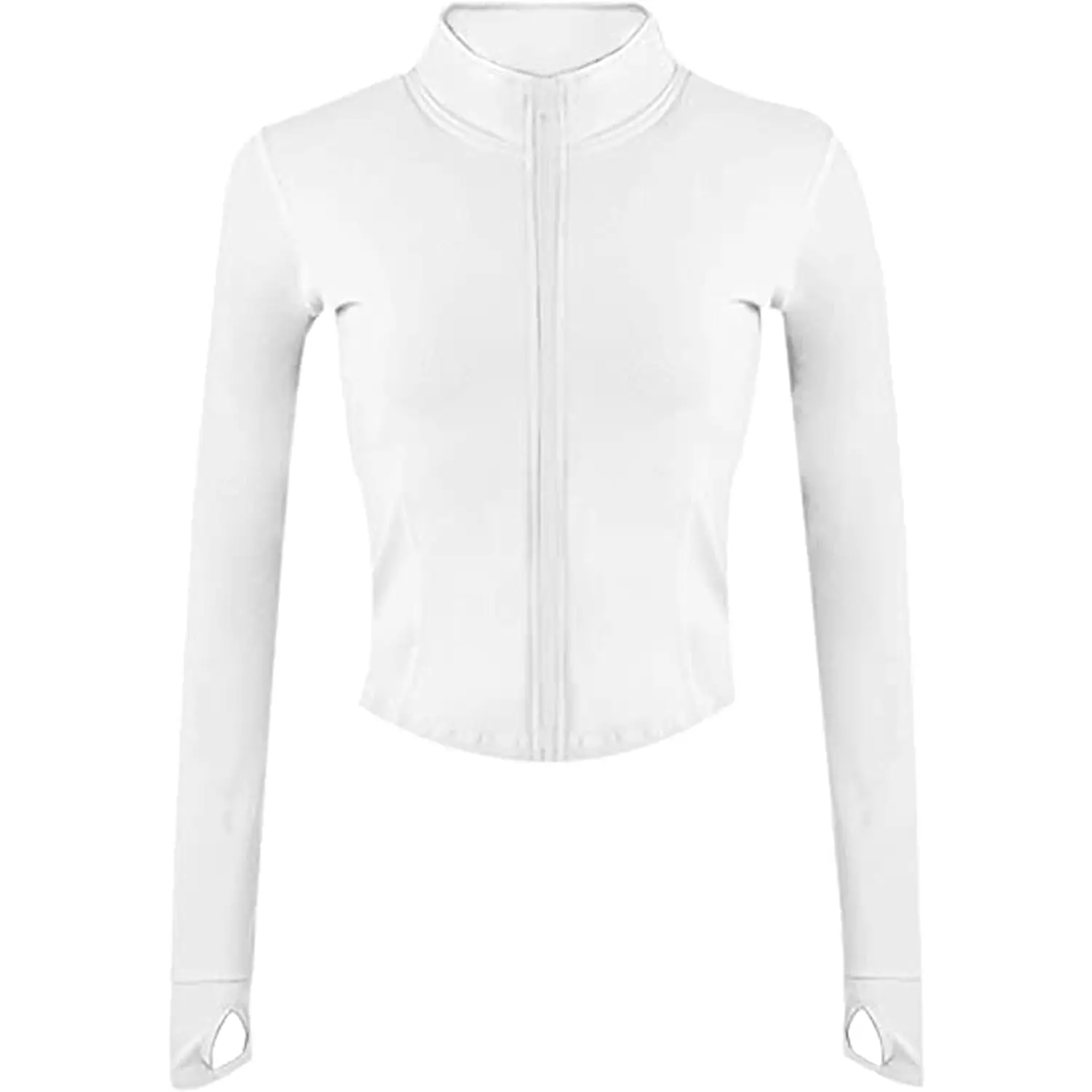 Yeokou Womens Active Zip up Running Workout Cropped Bbl Athletic Jacket with Thumb Holes Yeokou
