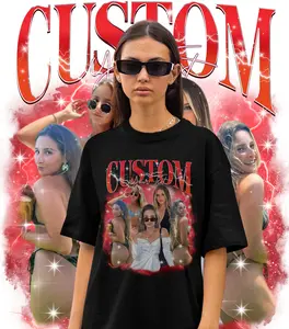 Custom Bootleg Rap Birthday Photo Collage Shirt, Retro Graphic 90s Shirt, Custom Bootleg Rap Tee, Pets Lover Top Clear Customized Day Style