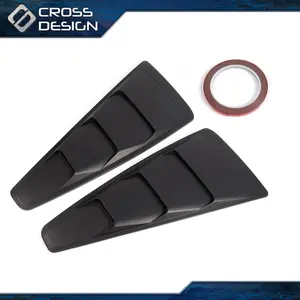 CROSSDESIGN Window Scoop Louver Cover Fit For 2005-2014 Ford Mustang GT 1/4 Quarter Side Window Louver Cover 2Pcs