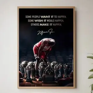 Michael Jordan GOAT Poster, Basketball Legend Wall Art, Sports Icon Print for Game Room, Office, or Gym, Motivational Decor for Athletes [UNFRAMED]