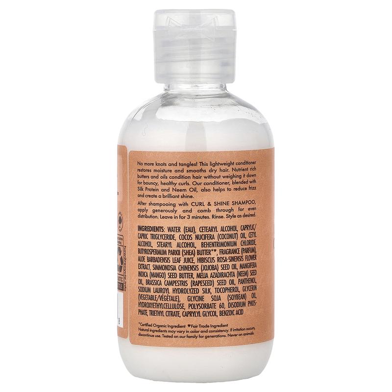 SheaMoisture Curl & Shine Conditioner, Coconut & Hibiscus, Thick, Curly Hair, 3.2 fl oz (95 ml)