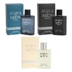 Bundle of Acqua for Men, Acqua For Men Blue and Acqua for Men Black Eau De Toilette Spray Cologne for Men 100ml/3.4fl.oz. - Refreshing Scent, Suitable for Daily Use - Men's Fragrance