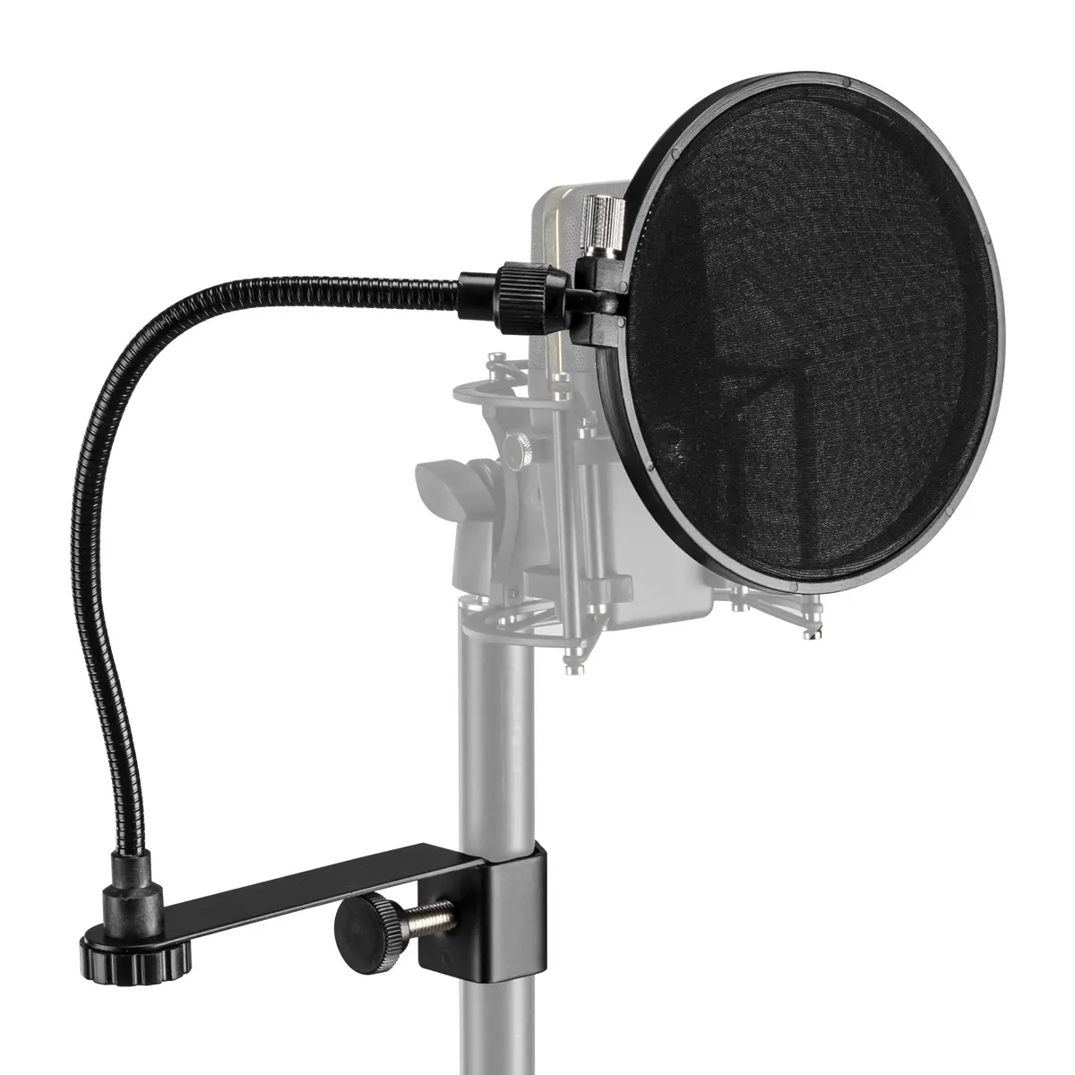 H&A Professional Microphone Pop Filter Mask Shield For Blue Yeti and Any Other Microphone, Dual Layered Wind Pop Screen With adjustable knob and Flexible 360 degrees Gooseneck Stabilizing