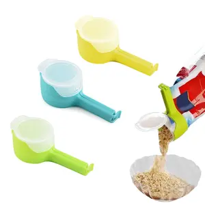 3Pcs Bag Clip with Pour Spout,Bag Clips for Food Storage Sealing Clips,Bag Spout Clips,Seal and Pour Bag Clip,Reusable Plastic Cap Sealer Clips for Food Liquid Snack summerwins,summerwins