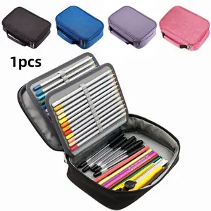 Fashionable Large Capacity Student Pencil Case, Multi-Functional Stationery Box, Waterproof Art Bag, 72 Colors Sketch Pencils Organizer